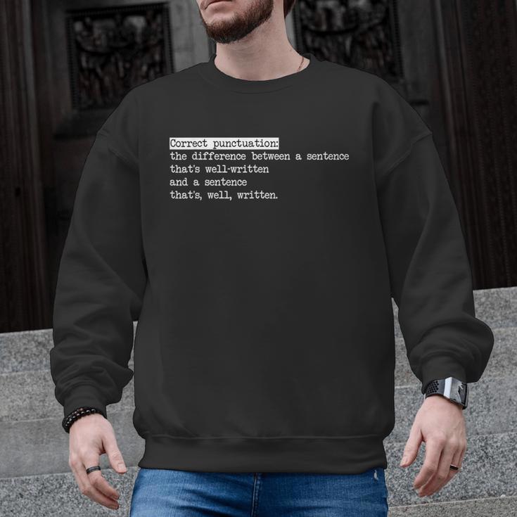 Grammar Teacher And Punny Punctuation Men Graphic Sweatshirt
