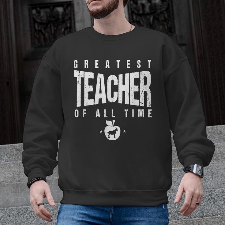 Greatest Teacher Of All Time Teachers Day 1 Teacher Goat Men Graphic Sweatshirt