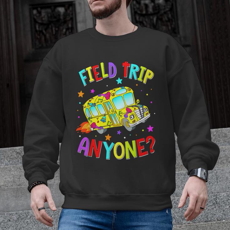 Groovy Field Trip Anyone Happy Field Day For Teachers Kids Men Graphic Sweatshirt