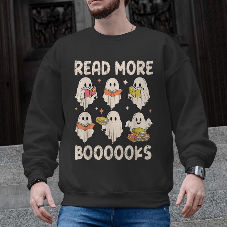 Groovy Halloween Ghost Read More Boooooks Librarian Teacher For Men Women Kids Men Graphic Sweatshirt