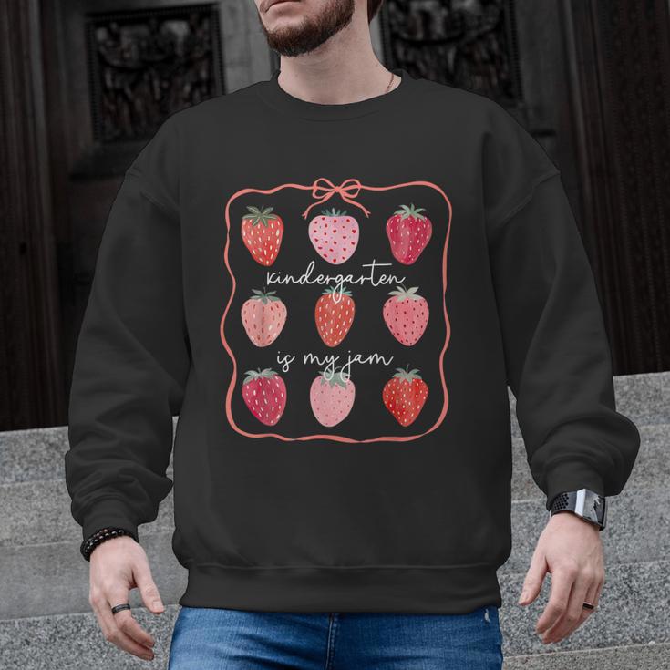 Groovy Kindergarten Is My Jam Strawberry Kinder Team Teacher Men Graphic Sweatshirt