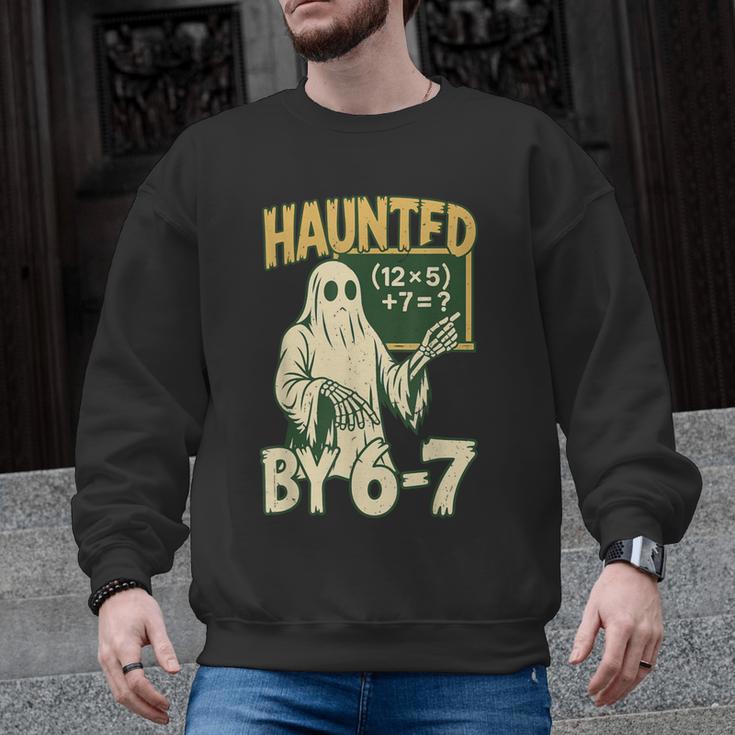 Halloween Costume Haunted By 67 Ghost Math Teacher Professor Men Graphic Sweatshirt