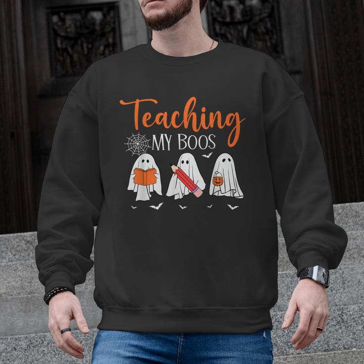 Halloween Ghost Teachers Teaching My Boos Costume Women Men Men Graphic Sweatshirt