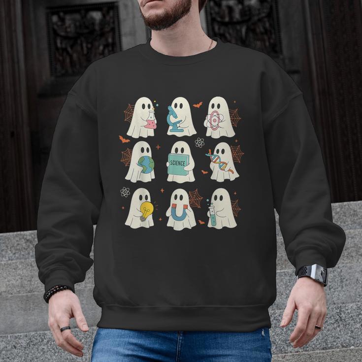 Halloween Science Teacher Student Ghost Laboratory Men Women Men Graphic Sweatshirt