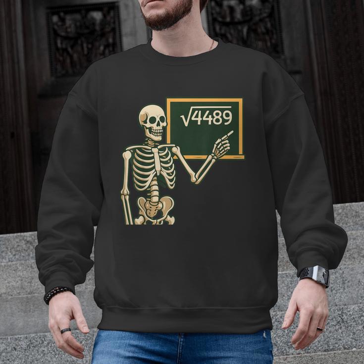 Halloween Skeleton 67 Meme Square Root 4489 Math Teacher Men Graphic Sweatshirt