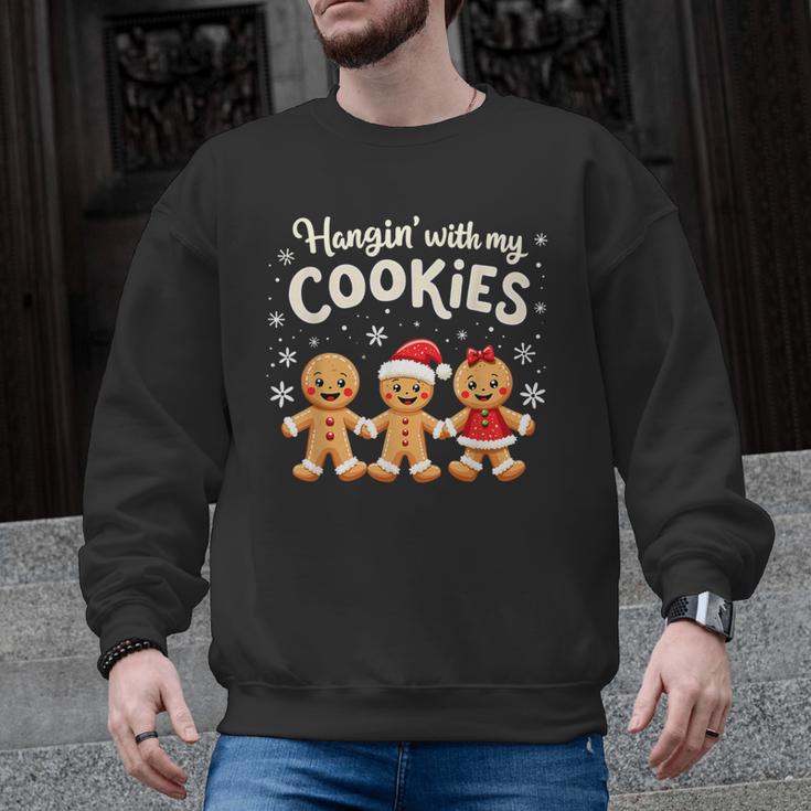Hangin With My Cookies Gingerbread Christmas Teacher Men Graphic Sweatshirt