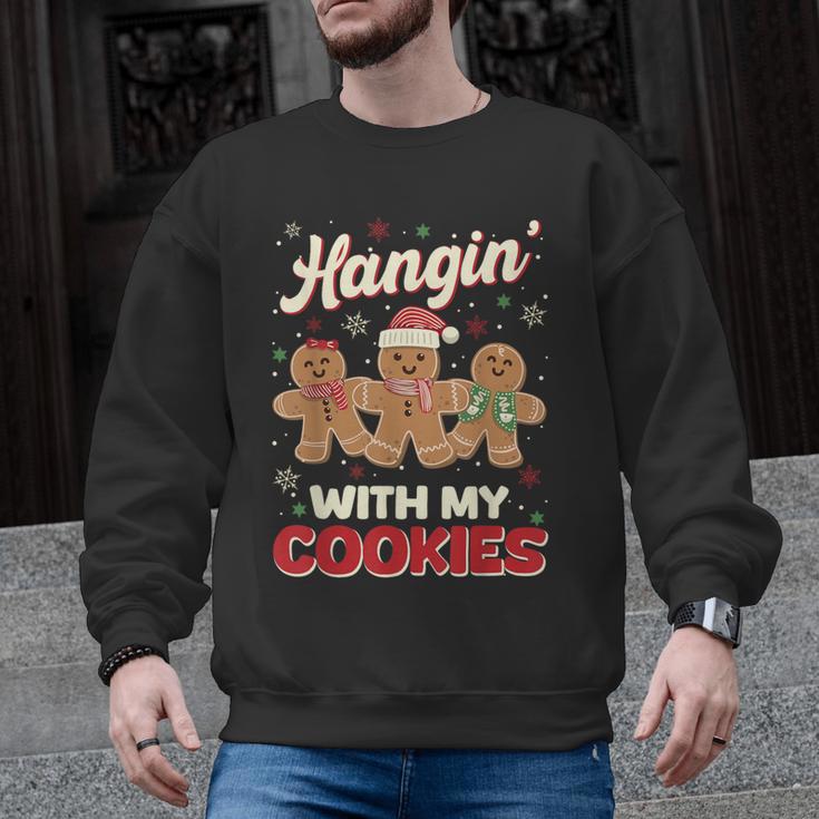 Hangin With My Cookies Gingerbread Man Xmas Teacher Men Graphic Sweatshirt