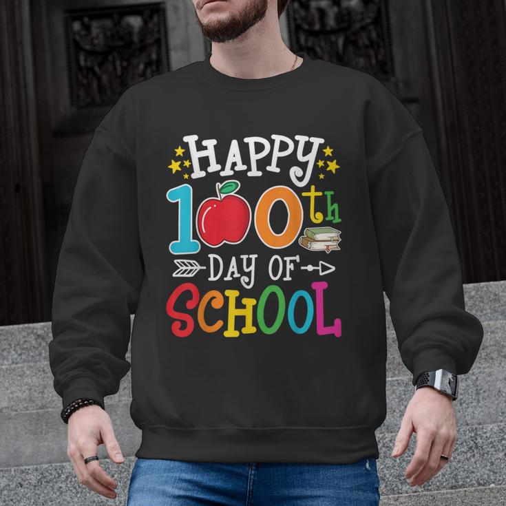Happy 100th Day Of School Teachers 100 Days Of School Kids Men Graphic Sweatshirt