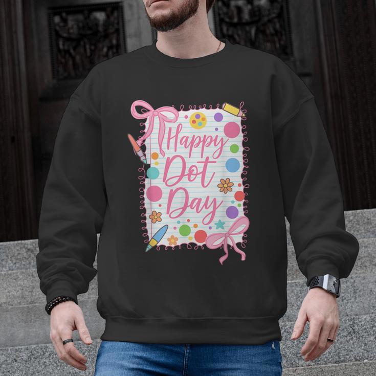 Happy Dot Day Bow Coquette For Teacher Girls Men Graphic Sweatshirt