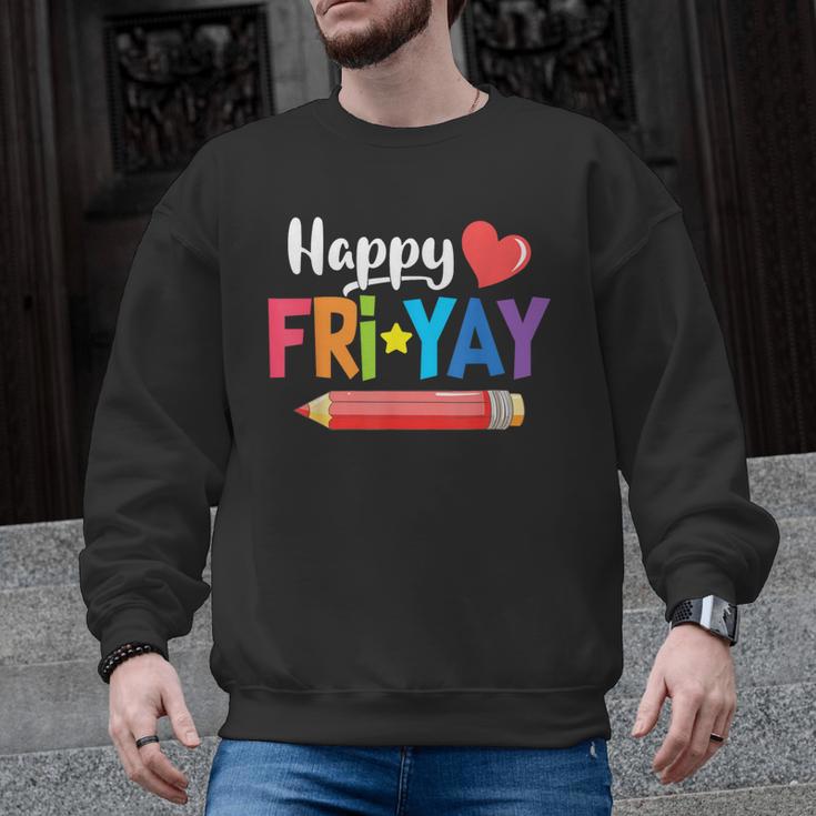 Happy Fri-Yay Friday Lovers Fun Teacher Life Weekend Men Graphic Sweatshirt