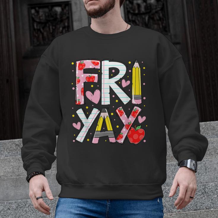 Happy Fri-Yay Teacher Back To School Friday Lovers Men Graphic Sweatshirt