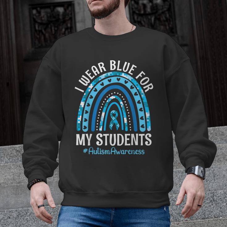 Happy Teacher I Wear Blue For My Students Autism Awareness Men Graphic Sweatshirt