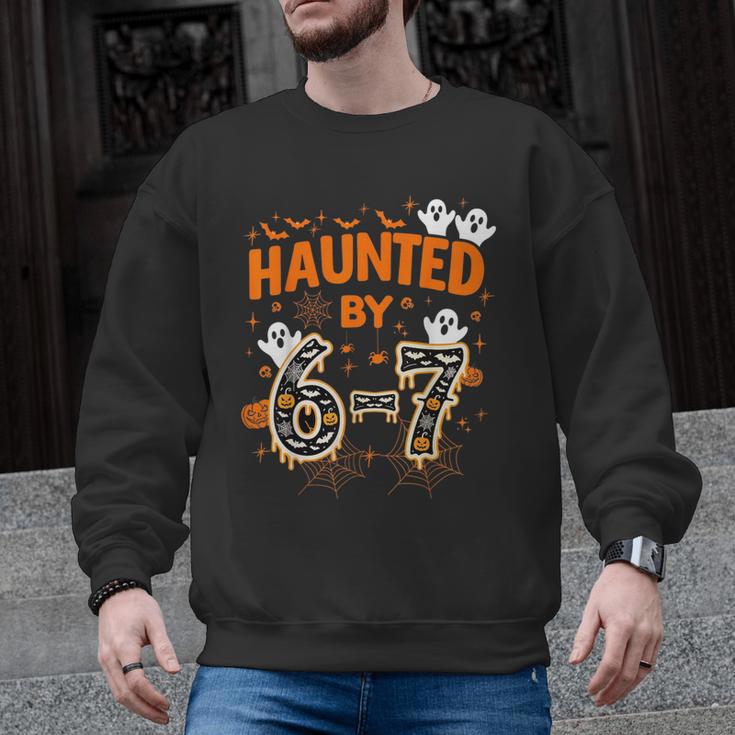 Haunted By 6-7 Halloween Math Teacher Joke Men Graphic Sweatshirt