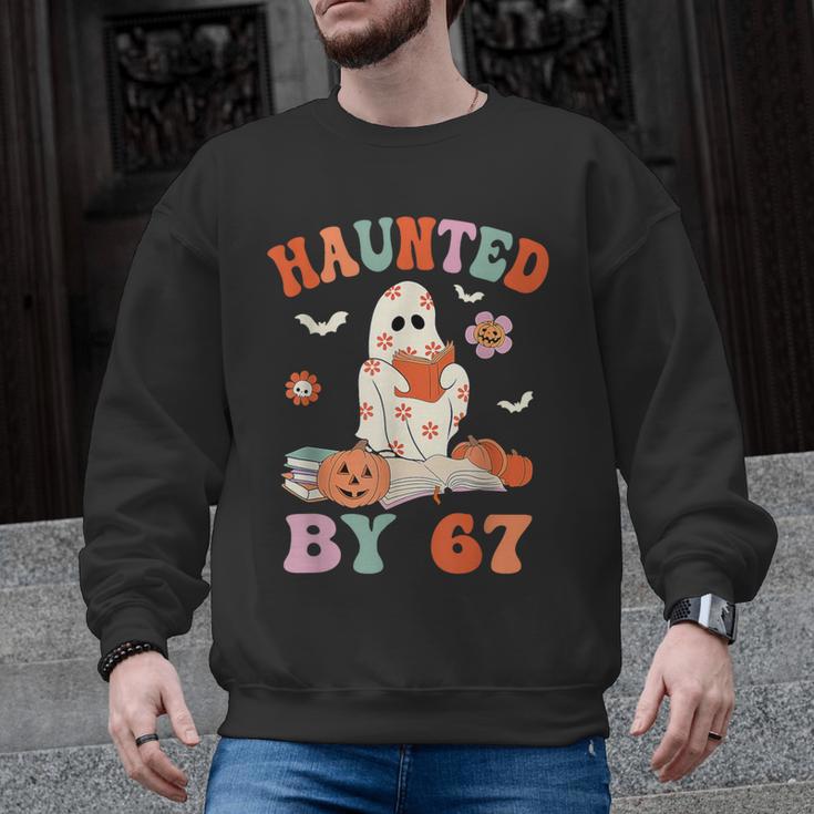 Haunted By 67 Boo Ghost Teacher 6 7 Halloween Costume Men Graphic Sweatshirt