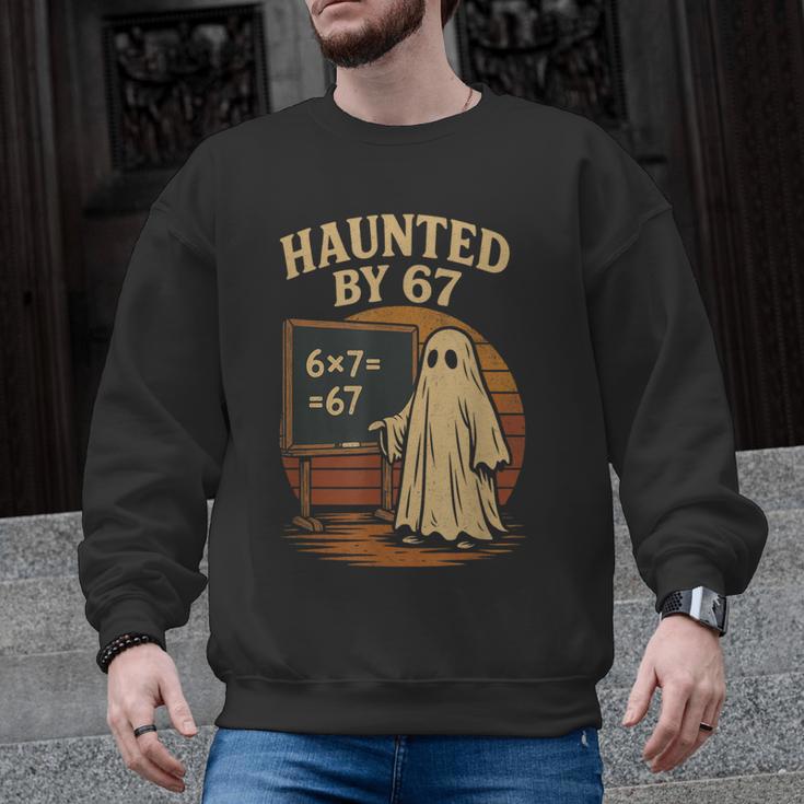 Haunted By 67 Ghost Math Joke Student Halloween Nerd Teacher Men Graphic Sweatshirt