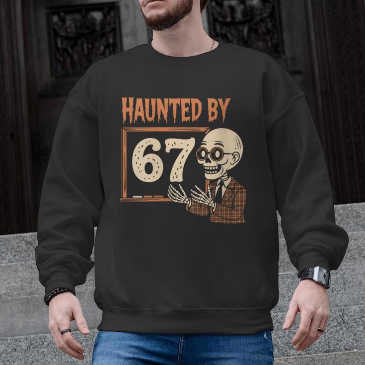 Haunted By 67 Halloween 67 Meme Six Seven Teacher Men Graphic Sweatshirt