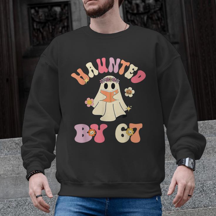 Haunted By 67 Meme Six Seven 6 7 Halloween Teachers Men Graphic Sweatshirt