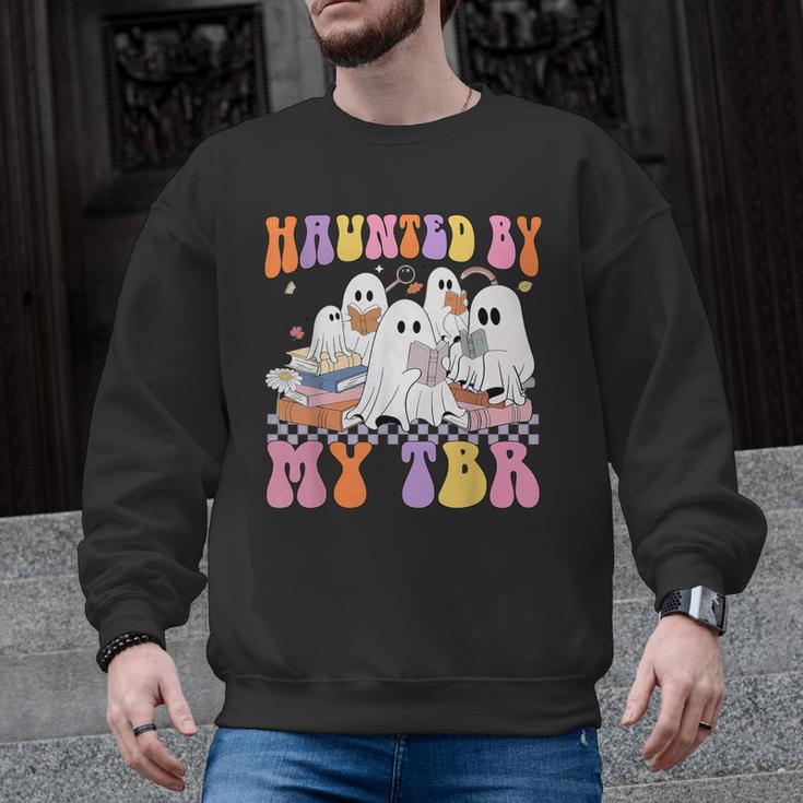 Haunted By My TBR Cute Ghosts Book Reading Teacher Halloween Men Graphic Sweatshirt