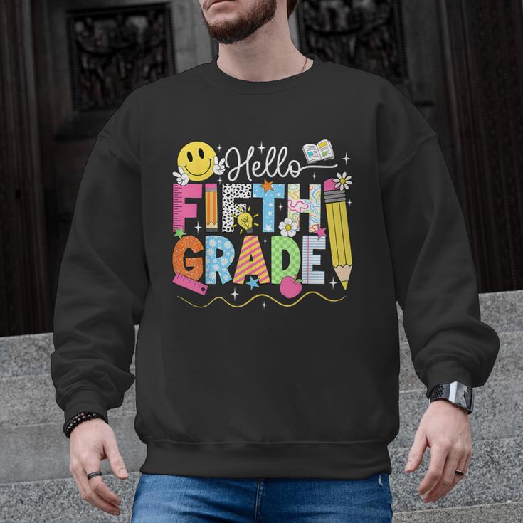 Hello Fifth Grade Team 5th Grade Back To School Teacher Kids Men Graphic Sweatshirt