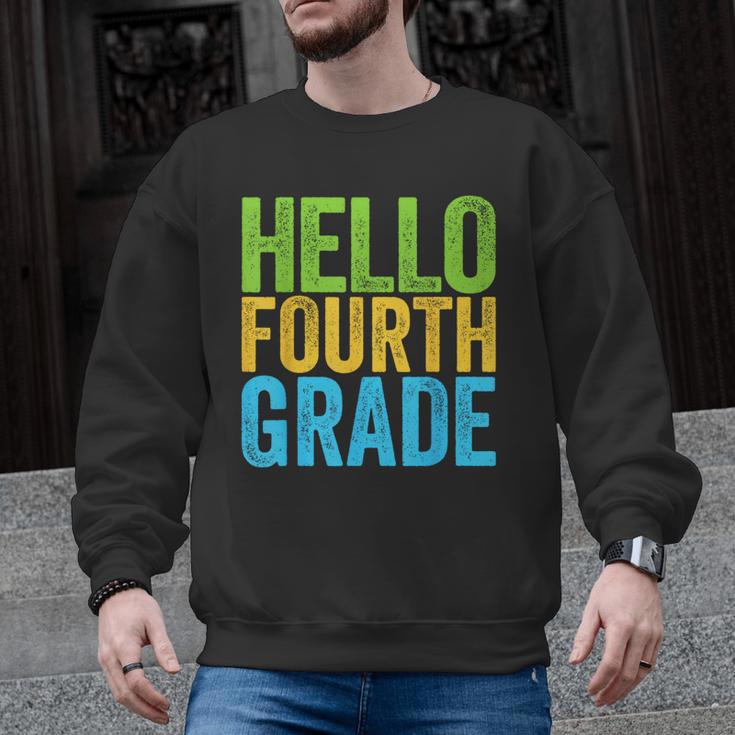 Hello Fourth Grade Shirt 4th Grade Boy Girl Student Teacher Men Graphic Sweatshirt