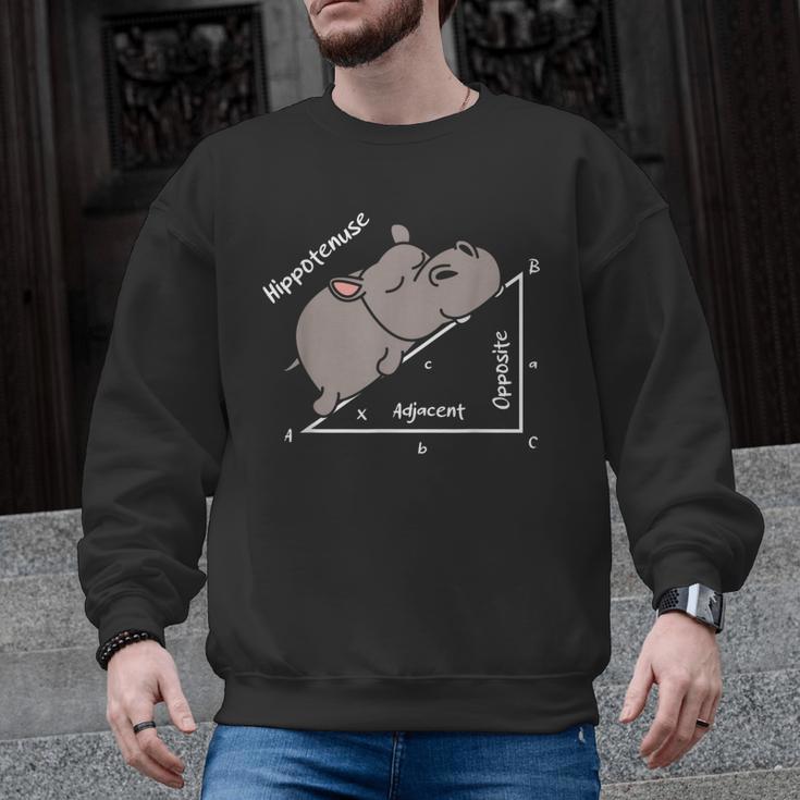 Hippotenuse Hippo Angle Function Hypotenuse Math Teacher Men Graphic Sweatshirt
