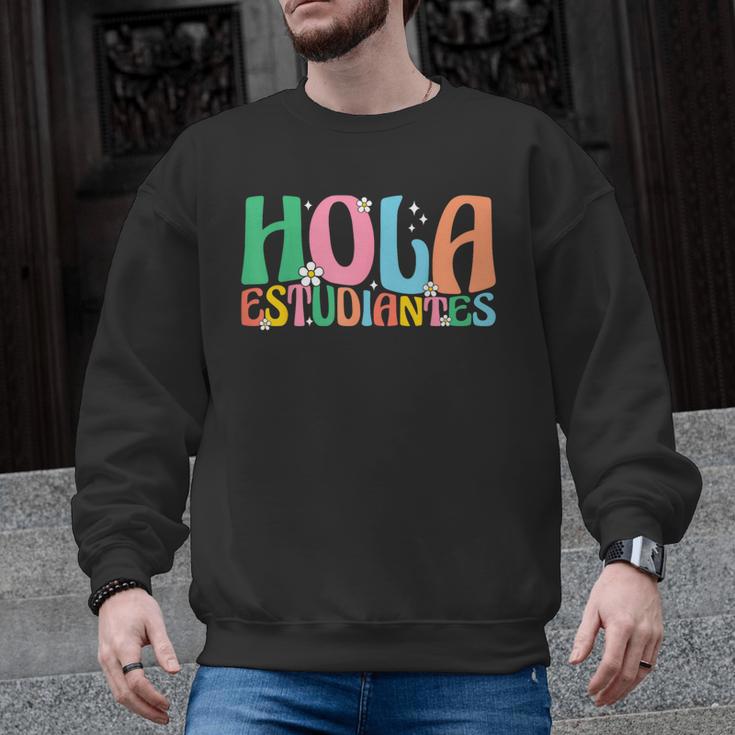 Hola Estudiantes Maestra Back To School Spanish Teacher Men Graphic Sweatshirt