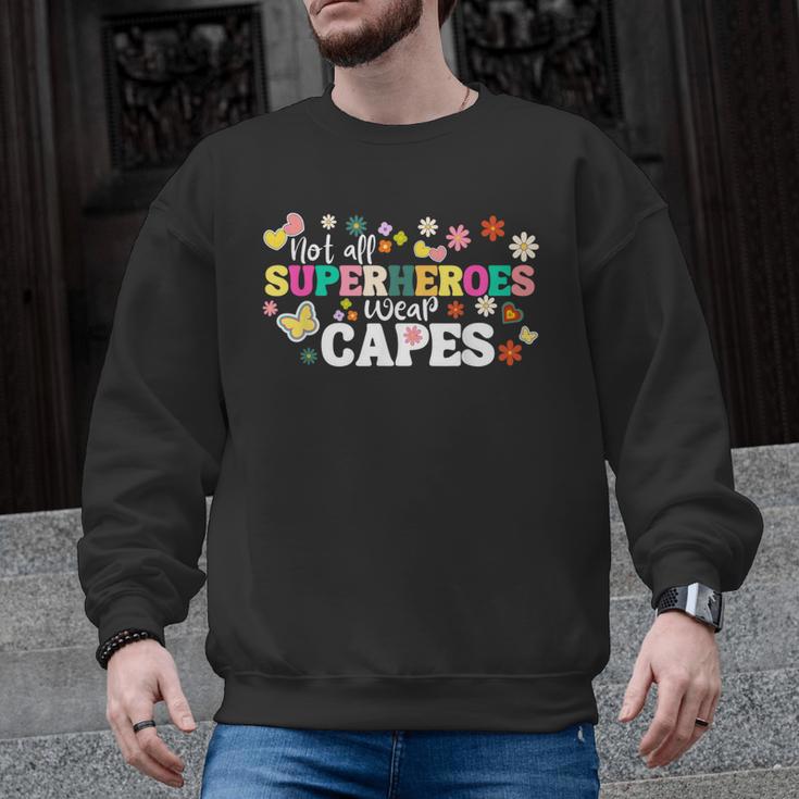 Hot All Superheroes Wear Capes Cute Teacher End Of School Men Graphic Sweatshirt