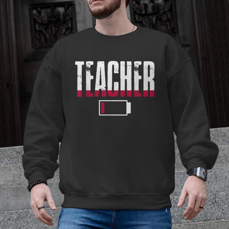 Humor Teacher Empty Battery Power Men Women Men Graphic Sweatshirt