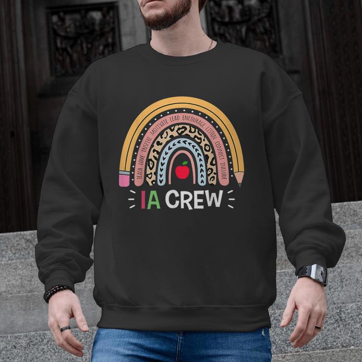 IA Crew Instructional Assistant Rainbow Teachers Aide Men Graphic Sweatshirt
