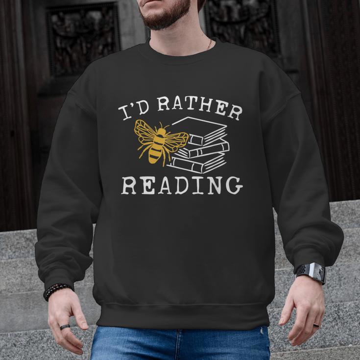 I'd Rather Bee Reading Teacher Librarian Book Lover Men Graphic Sweatshirt