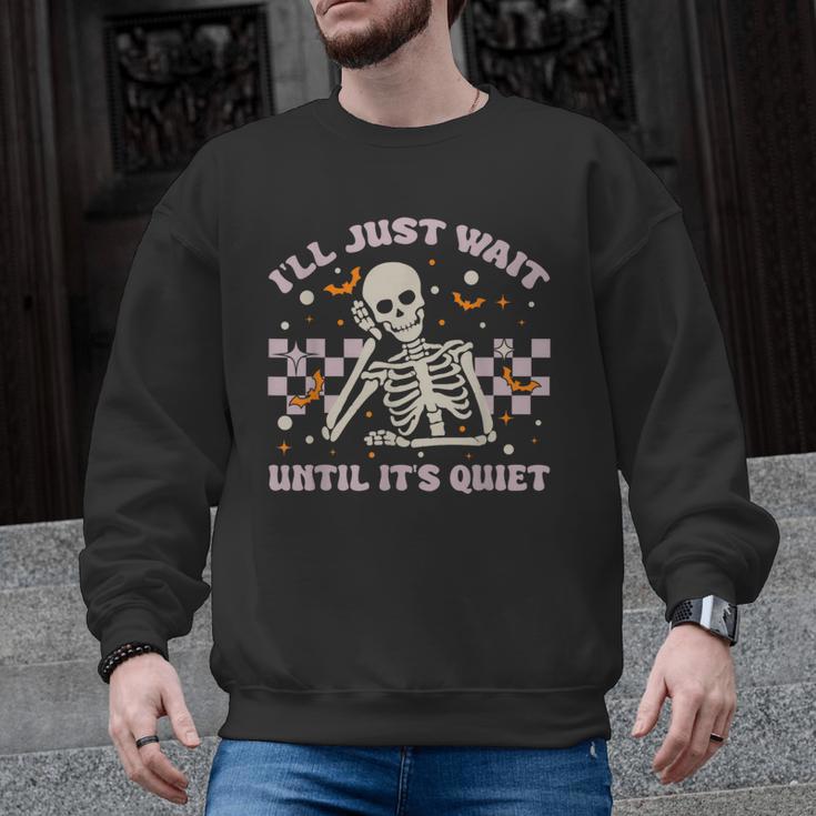I'Ll Just Wait Until It's Quiet Skeleton Teacher Men Graphic Sweatshirt