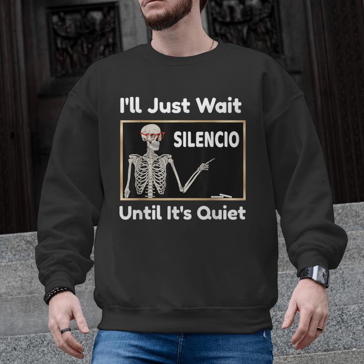 I'Ll Just Wait Until It's Quiet Spanish Teacher Halloween Men Women Kids Men Graphic Sweatshirt