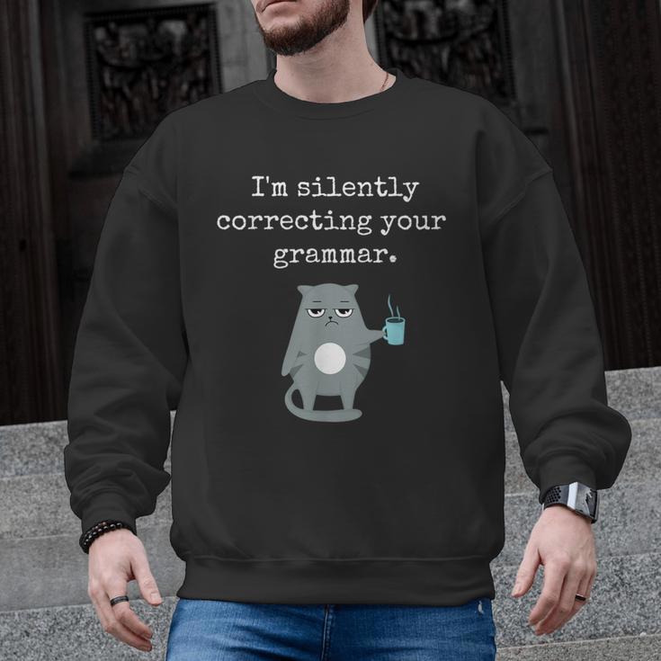 I'm Silently Correcting Your Grammar Sarcastic Teacher For Men Women Kids Men Graphic Sweatshirt