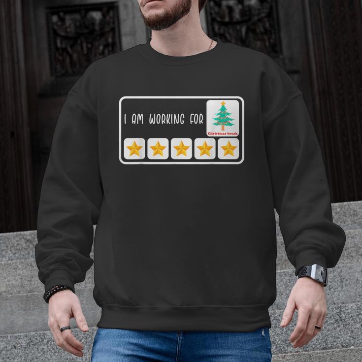 I'm Working For Christmas Break 5 Star Winter Teacher Stars Men Graphic Sweatshirt