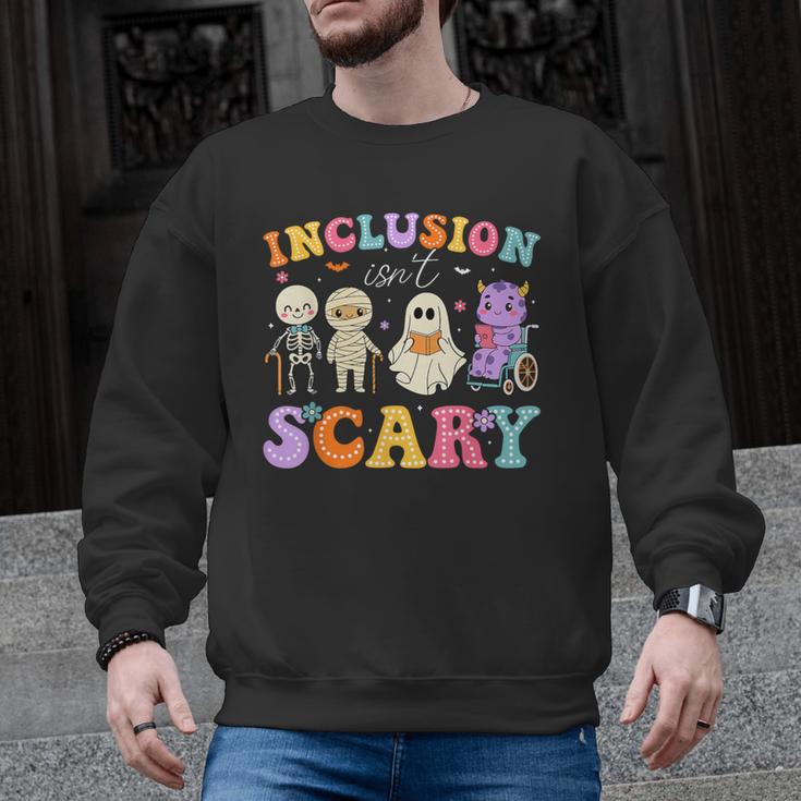 Inclusion Isn't Scary Ghost Halloween SLP Sped Teacher Men Graphic Sweatshirt