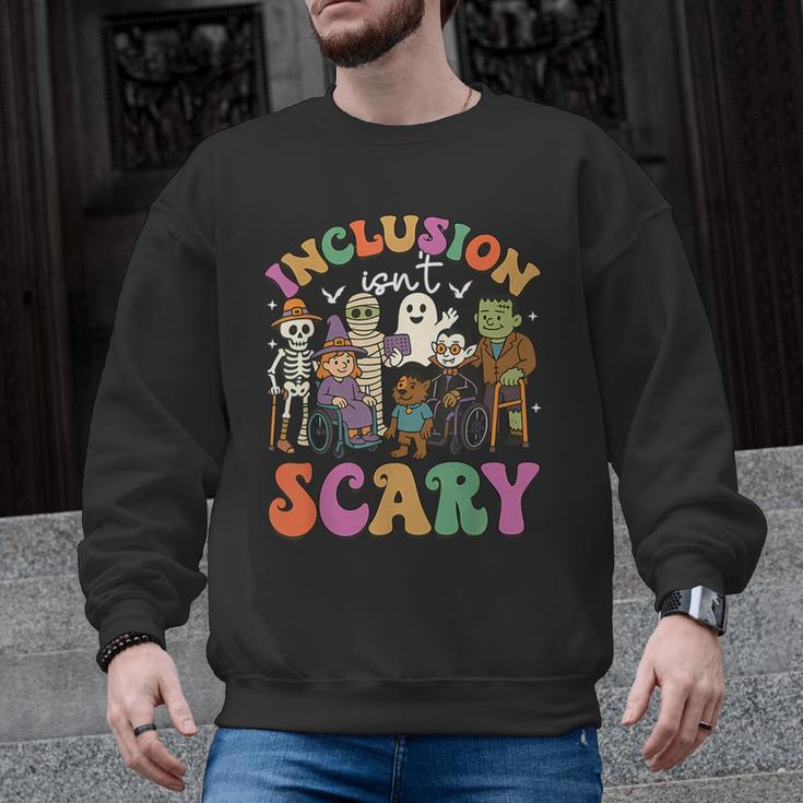 Inclusion Isn't Scary Ghost Mummy Halloween SLP Sped Teacher Men Graphic Sweatshirt