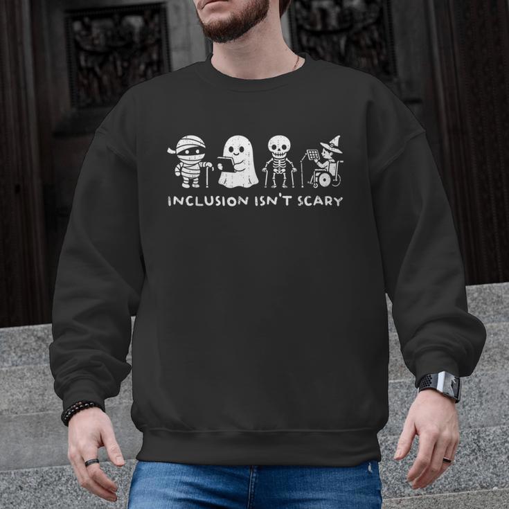 Inclusion Isn't Scary SLP Halloween Ghost Mummy Sped Teacher Men Graphic Sweatshirt