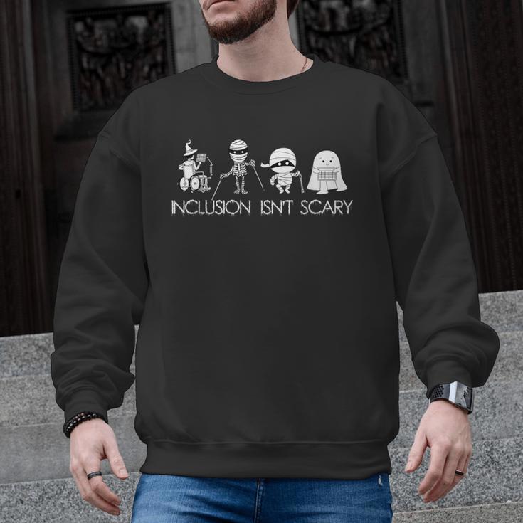 Inclusion Isn't Scary Slp Halloween Sped Teacher Ghost Mummy Men Graphic Sweatshirt