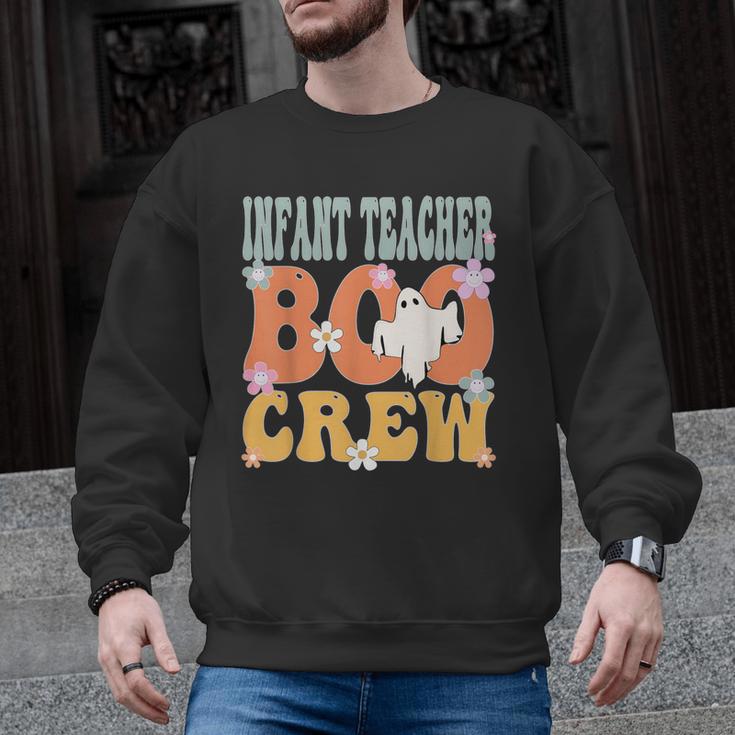 Infant Teacher Boo Crew Ghost Groovy Halloween For Women Men Graphic Sweatshirt