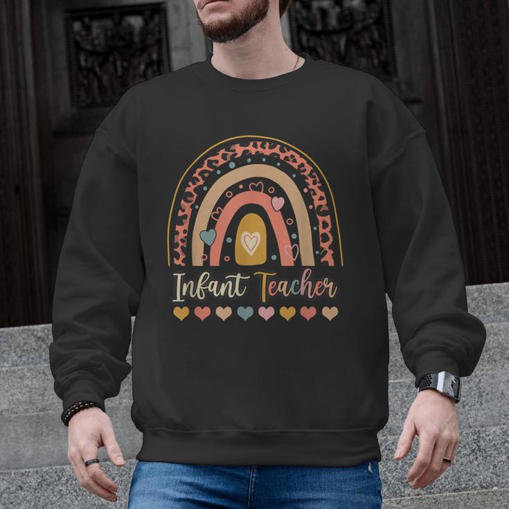 Infant Teacher Leopard Boho Rainbow Appreciation Men Graphic Sweatshirt