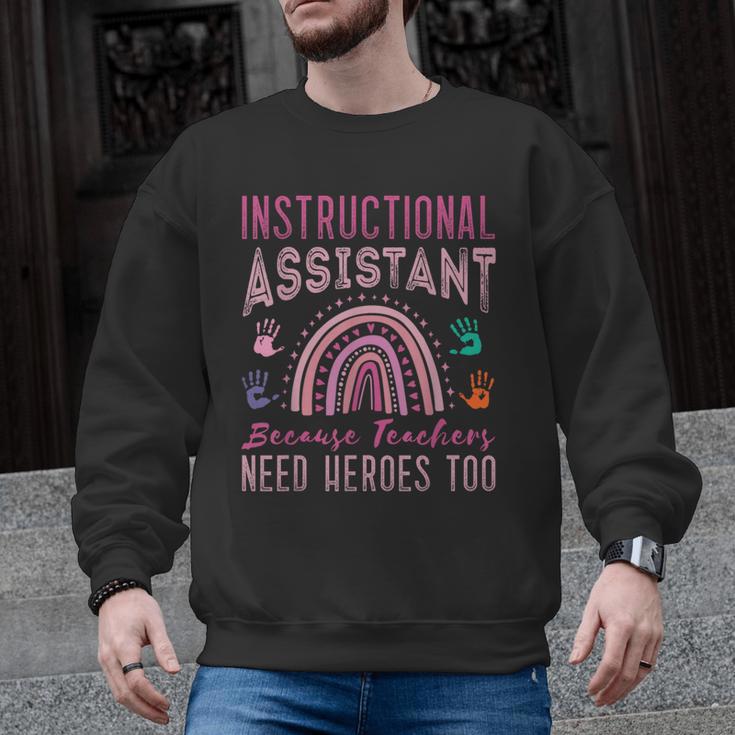 Instructional Assistant Because Teacher Need Hero Learning Men Graphic Sweatshirt