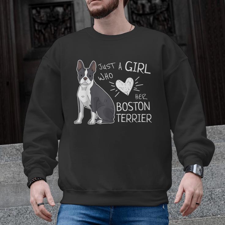 Just A Girl Who Loves Her Boston Terrier Puppy Love Men Graphic Sweatshirt, trending gift