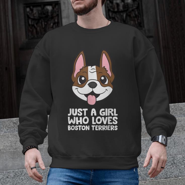 Just a Girl Who Loves Boston Terriers Men Graphic Sweatshirt