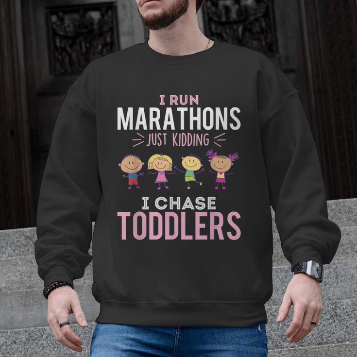 Just Kidding I Chase Toddlers Daycare Provider Nanny Teacher Men Graphic Sweatshirt