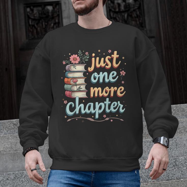 Just One More Chapter Book Reading Floral Teacher Book Lover Men Graphic Sweatshirt