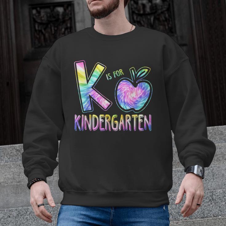 K Is For Kindergarten Teacher Tie Dye Back To School Kinder Men Graphic Sweatshirt