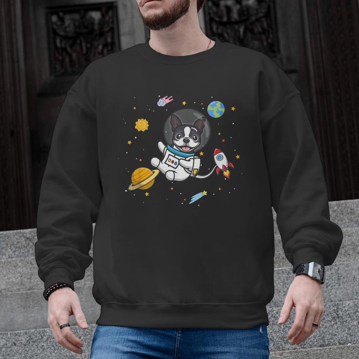 Kawaii Kids & Boys Astronaut Space Boston Terrier Dog Lover Men Graphic Sweatshirt, trending gift