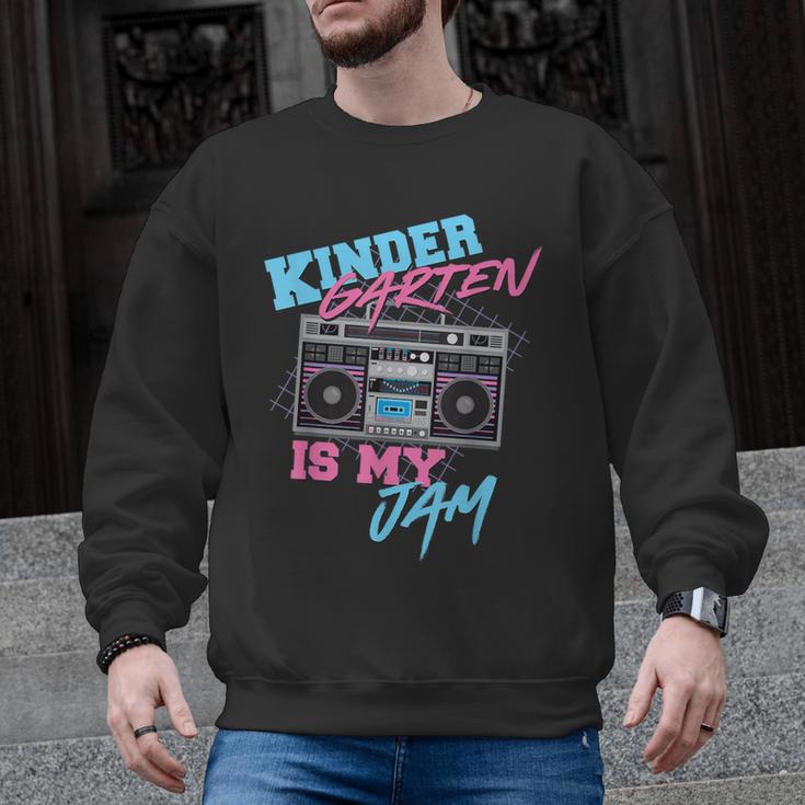 Kindergarten Is My Jam Vintage 80s Boombox Teacher Student Men Graphic Sweatshirt