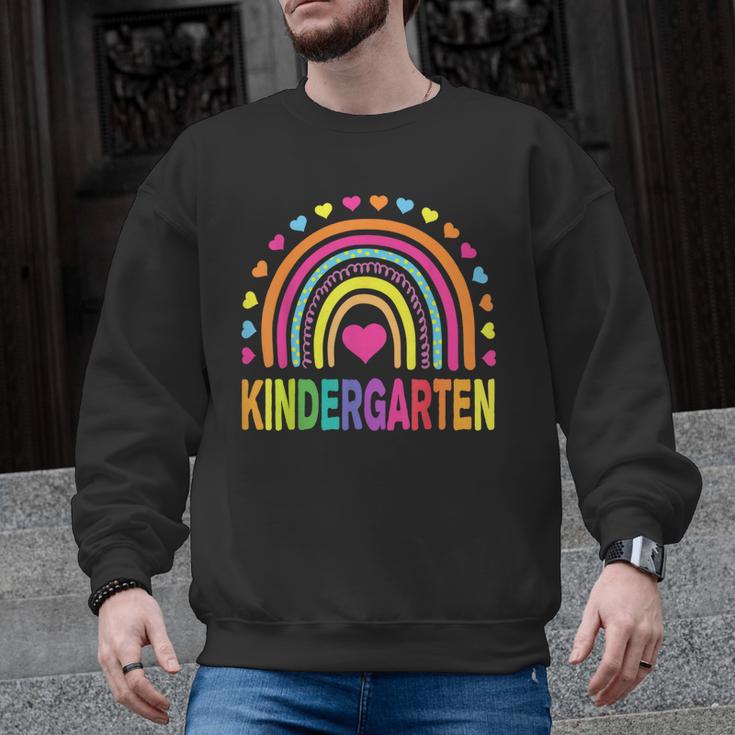 Kindergarten Rainbow Girls Boys Teacher Team Kinder Squad Men Graphic Sweatshirt