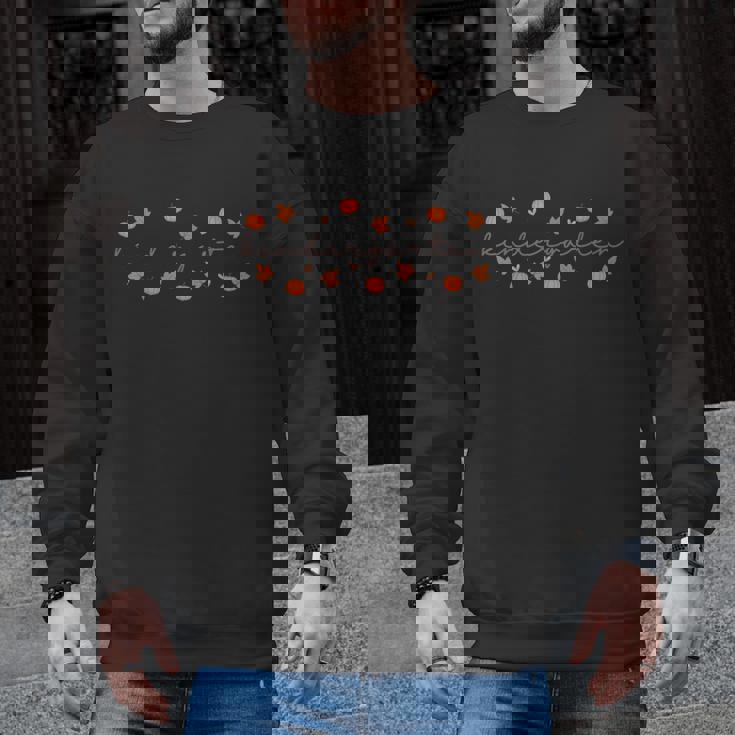 Kindergarten Teacher Pumpkin Autumn Leaves Kinder Team Fall Men Graphic Sweatshirt